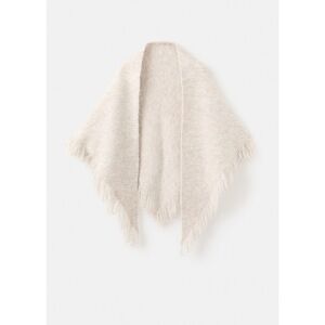 MANGO - Shawl with fringed edges sand - One size - Woman